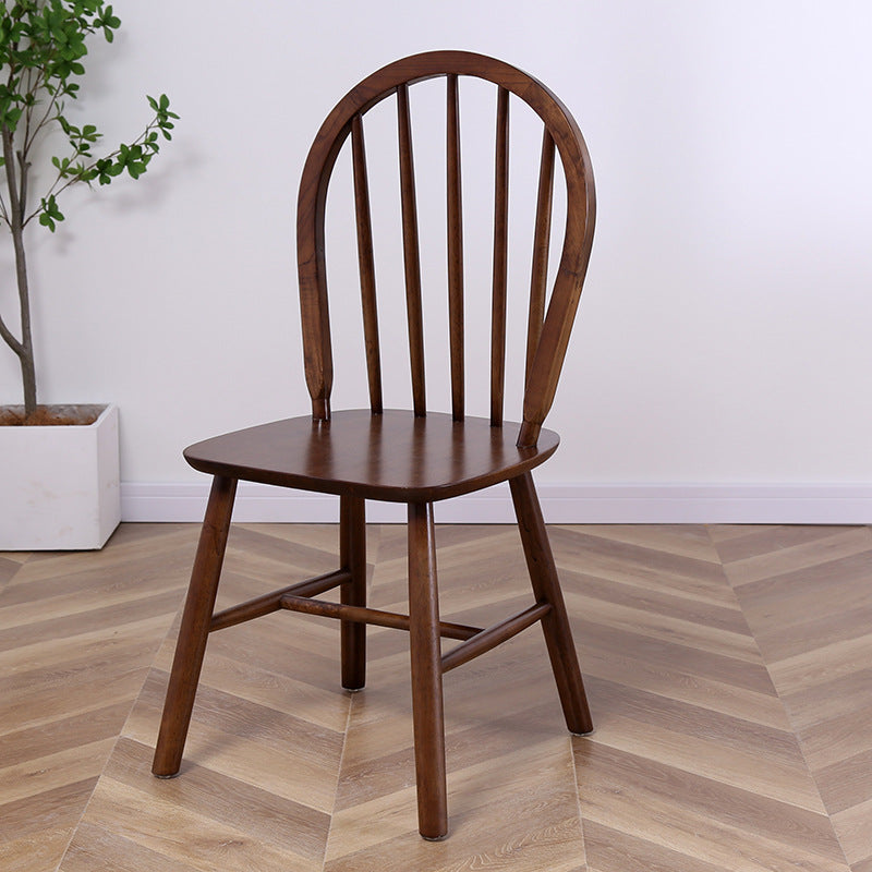 Solid Walnut Windsor Dining Chair – Handcrafted Spindle Back Wooden Chair