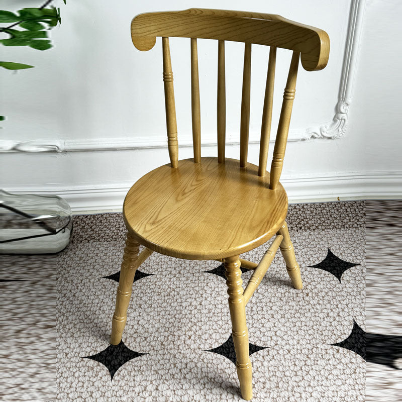 Solid Walnut Wood Spindle Back Dining Chair – Classic Handmade Wooden Chair