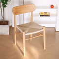 Solid Walnut Wood Woven Seat Dining Chair – Handcrafted Minimalist Wooden Chair